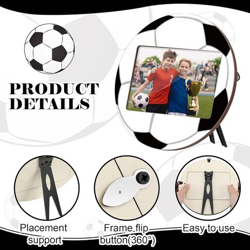 6 Pcs Soccer Picture Frame 4x6 Sport Themed Wooden Photo Frame Baseball Balls Photo Frame Horizontally Vertically Used for Wall Decor Hanging or Tabletop Display in Saudi Arabia