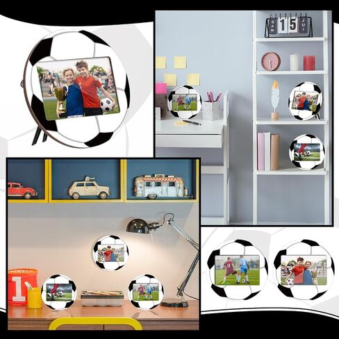 6 Pcs Soccer Picture Frame 4x6 Sport Themed Wooden Photo Frame Baseball Balls Photo Frame Horizontally Vertically Used for Wall Decor Hanging or Tabletop Display in Saudi Arabia