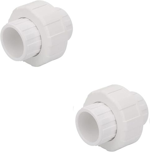 Set of 8, Lobergel 1 Inch PVC Union Coupling, White Pipe Fitting with EPDM O-Ring. Slip PVC Union Coupling Adapter Schedule 40 for Irrigation, Pool & Spa System, Indoor Plumbing Project in Saudi Arabia