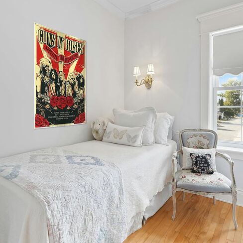 Generic Hard Rock Music Gun Band Roses Poster Tapestry 2x3 Feet Funny Wall Tapestry for Cave Decor College Dorm Decor Guys Girls Room Tapestry, red in Saudi Arabia