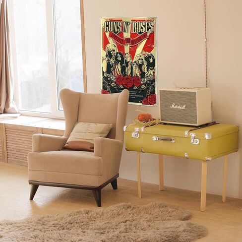 Generic Hard Rock Music Gun Band Roses Poster Tapestry 2x3 Feet Funny Wall Tapestry for Cave Decor College Dorm Decor Guys Girls Room Tapestry, red in Saudi Arabia