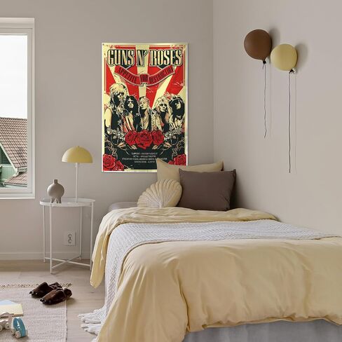 Generic Hard Rock Music Gun Band Roses Poster Tapestry 2x3 Feet Funny Wall Tapestry for Cave Decor College Dorm Decor Guys Girls Room Tapestry, red in Saudi Arabia