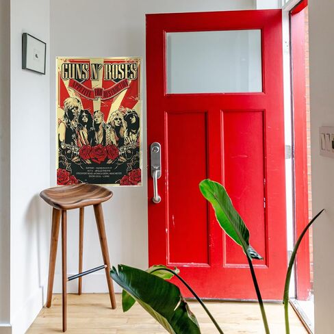 Generic Hard Rock Music Gun Band Roses Poster Tapestry 2x3 Feet Funny Wall Tapestry for Cave Decor College Dorm Decor Guys Girls Room Tapestry, red in Saudi Arabia