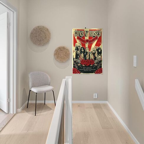 Generic Hard Rock Music Gun Band Roses Poster Tapestry 2x3 Feet Funny Wall Tapestry for Cave Decor College Dorm Decor Guys Girls Room Tapestry, red in Saudi Arabia