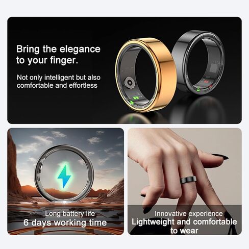 Smart Fitness Tracker Ring, Waterproof Activity Tracker with Heart Rate, Pedometer, Sleep Tracking, Monitor & Step Calorie Counter, Smart Health Ring for Women Men in Saudi Arabia