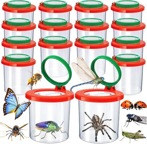 Insert Bug Viewer for Kids, 8PCS Magnifying Insect Box Bug Catcher Kit for Kids Bug Magnifier Container Critter Insect Bug Cage Bug Jar, Magnifier Backyard Explorer Insect Bug Viewer Collecting Kit in Kuwait