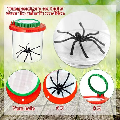 Insert Bug Viewer for Kids, 8PCS Magnifying Insect Box Bug Catcher Kit for Kids Bug Magnifier Container Critter Insect Bug Cage Bug Jar, Magnifier Backyard Explorer Insect Bug Viewer Collecting Kit in Kuwait