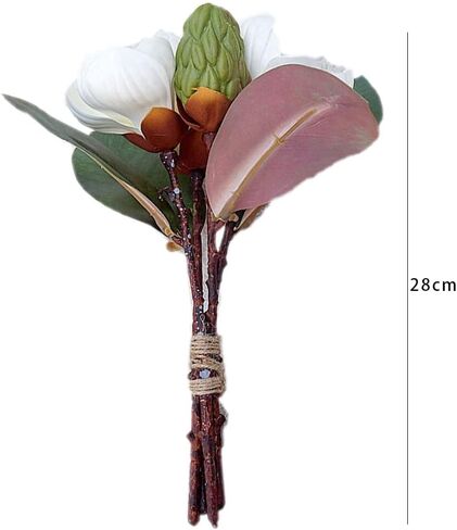 Leadigol 3Pcs Artificial Magnolia Flowers,White Silk Artificial Magnolia Flowers Decoration Bouquet,Long Stem Magnolia Bouquet,for Wedding Party Home in Saudi Arabia