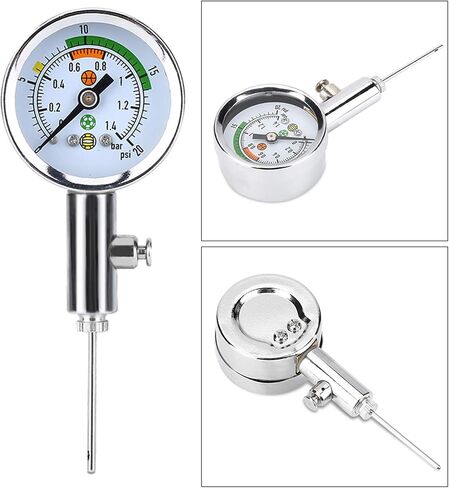 Ball Pressure Gauge, Basketball Air Guage, Stainless Steel Accurate Air Pressure Gauge for Football Soccer Basketball Volleyball and Other Balls in Saudi Arabia