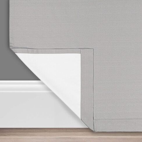 ECLIPSE DraftStopper Room Darkening Curtains for Bedroom - Summit Solid 40" x 84" Thermal Insulated Single Panel Rod Pocket Light Blocking Curtains for Living Room, White in Saudi Arabia