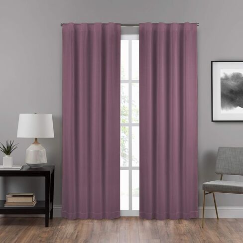 ECLIPSE DraftStopper Room Darkening Curtains for Bedroom - Summit Solid 40" x 84" Thermal Insulated Single Panel Rod Pocket Light Blocking Curtains for Living Room, White in Saudi Arabia