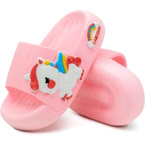 Toddler Little Kids Slide Sandals Comfy Non-slip Unicorn Summer Beach Pool Water Shoes Thick Sole Boys Girls Shower Slippers