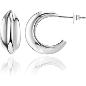 SWEETV 925 Sterling Silver Hoop Earrings for Women Hypoallergenic Small Huggie Hoops