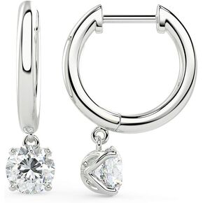 1/2 to 2/3 Carat Lab Grown Diamond Huggie Hoop Earrings for Women I 14k Gold Earrings (G-H, VS1-VS2, 0.50 to 0.66 cttw) Dangling Drop Earrings I Brilliant Cut Diamond Hoops by Carbon Atelier