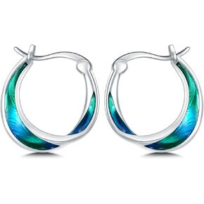 أقراط حلقية من الفضة الإسترلينية عيار 925 من موبيوس للنساء، مجوهرات متدرجة الألوان للفتيات، أقراط حلقية آمنة لا تسبب الحساسية هدية للزوجة، أفضل صديق، عيد ميلاد in Kuwait