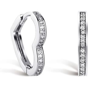 أقراط على شكل قلب من OYOGAA للنساء 18 قيراط مطلية بالذهب مكعب زركونيا لا تسبب الحساسية من الفضة الإسترليني وأقراط الذهب الوردي in Kuwait