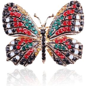Seakuur Gold Butterfly Animals Insects Rhinestones Brooches and Pins Brooches for Women Weddings