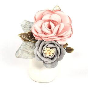 Chamvino Women's fabric flower brooch fashion coat brooch brooch hairpin head flower dual purpose (Multi-color optional)