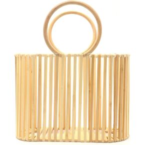Miuco Women Top Handle Handbags Bamboo Purses Tote