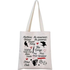 MNIGIU Six of Crows Tote Bag TCC Tote Grishaverse Tote Six of Crows Merch for Bookish