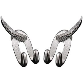Detachable Dual Stud Earrings Vintage Punk Hook Earrings for Men,Punk Hippie Clip On Dual Earrings Climber Claw Earrings Halloween Party Jewelry
