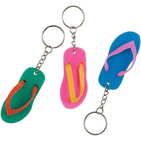 Unique & Fun Flip Flop Keychains - 6-Pack - Trendy, Durable & Lightweight Summer Accessory
