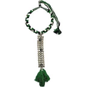 athizay Lambani Necklace Large Long Pendant for Women oxidised silver pendants Entangled within colourful Thread Indian Ethnic Necklaces pre bridal Dandiya Garba festive statement Gypsy jewelry for women