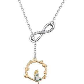 SEIRAA Alice Jewelry Fairy Charms Pendant Necklace Alice Necklace White Rabbit Charm Bracelet for Daughter Girls