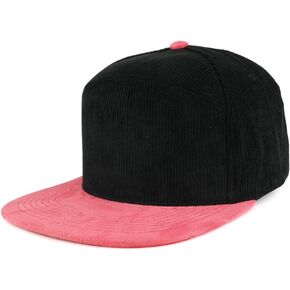 Trendy Apparel Shop Plain Corduroy Textured Suede Flat Bill Snapback Cap