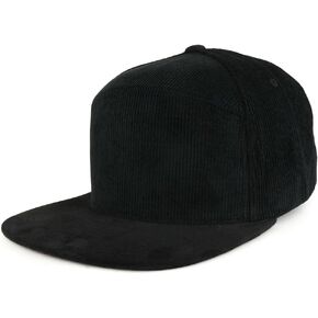 Trendy Apparel Shop Plain Corduroy Textured Suede Flat Bill Snapback Cap in Saudi Arabia