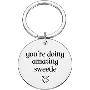you’re doing amazing sweetie keychain, new driver, funny keychain, stamped keychain, best friend gift #K97