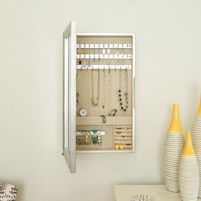 Hives and Honey - Nicolette Jewelry Organizer Storage Mirror, Champagne