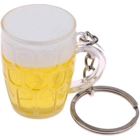 ARFUKA Keychain Simulation Beer Mug Pendant Keychains Metal Keyring Key Holder Men Women Key Chain Key Organizer Birthday Christmas Wedding Valentine's Day Gift for Men and Women, Yellow, S in Kuwait