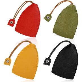 4pcs Car Key Cases, PU Leather Keychain Bag Sleeve Creative Pull Out Key Holder Cute Portable Key Pouch Key Fob Case