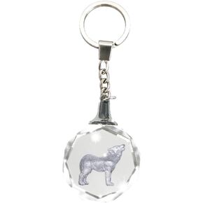 Deluxebase Crystal Silhouette Keychains - Wolf from Crystal Glass Animal Keyring for Women, Men, Boys and Girls., Clear, M