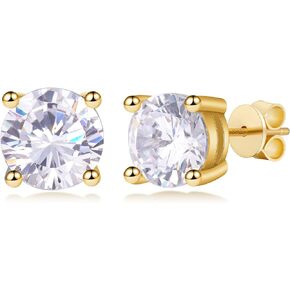 Bagutta Pavone Moissanite Stud Earrings for Women,Women’s 0.6-4.2CT D Color VVS1 Round Cut Diamond Moissanite Earrings with 925 Sterling Silver Post,18K White Gold Plated Dainty Jewelry Earrings.