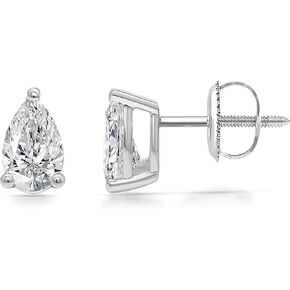 1.00 Carat Lab Grown/Created Round Diamond Stud Earring for Women in 14Kt White Gold (Color F | Clarity SI2) in Saudi Arabia