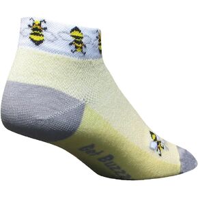 SockGuy, Classic Low Cut Socks, 1-Inch Cuff Height - Small/Medium, Get Buzzed, Bees