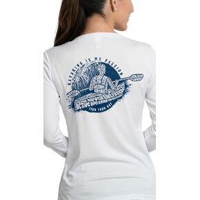 Way 2 Happiness Kayaking Long-Sleeve Performance Sun Shirt with V-Neck, Lightweight Comfortable Regular Fit (Women's V-Neck)