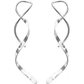 CSIYANJRY99 Spiral Threader Earrings for Women,14G Stainless Steel Dangle Handmade Twisted Linear Curved Dangling Earrings for Women Girls