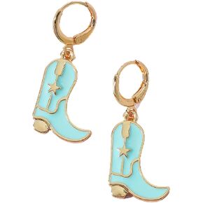 Enamel Western Cowgirl Cowboy Boot Dangle Drop Earrings Cute Texas Boot Charm Equestrian Earrings Gift Fashion Party Aesthetic Y2k Jewelry