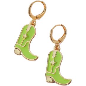 Enamel Western Cowgirl Cowboy Boot Dangle Drop Earrings Cute Texas Boot Charm Equestrian Earrings Gift Fashion Party Aesthetic Y2k Jewelry