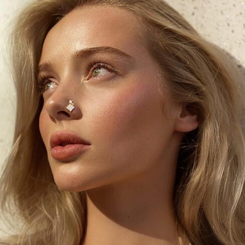 JeryWe 9 قطع 20 جرام من حلقات الأنف الجراحية المصنوعة من الفولاذ المقاوم للصدأ للنساء والرجال المتدلية على شكل قلب فراشة تشيكوسلوفاكيا حلقات الأنف مسمار على شكل حرف L مجوهرات ثقب الأنف in Kuwait