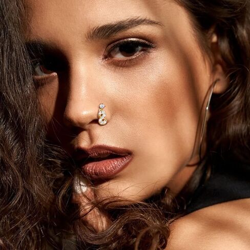 JeryWe 9 قطع 20 جرام من حلقات الأنف الجراحية المصنوعة من الفولاذ المقاوم للصدأ للنساء والرجال المتدلية على شكل قلب فراشة تشيكوسلوفاكيا حلقات الأنف مسمار على شكل حرف L مجوهرات ثقب الأنف in Kuwait