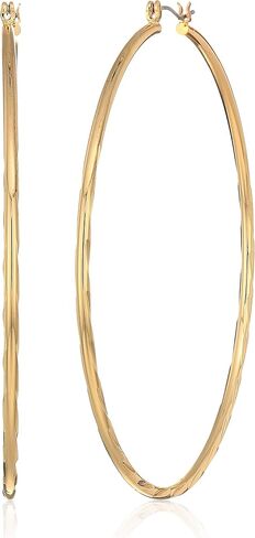 GUESS Womens Extra Large Twist Bottom Hoop Earrings in Saudi Arabia