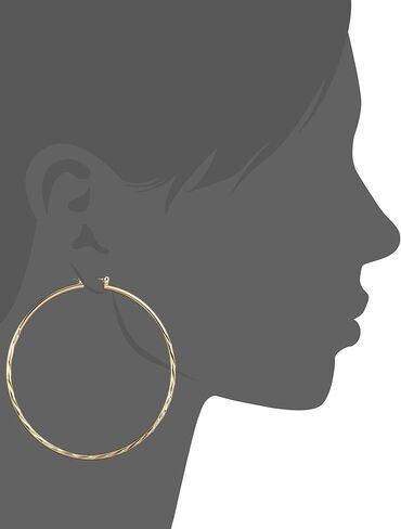 GUESS Womens Extra Large Twist Bottom Hoop Earrings in Saudi Arabia
