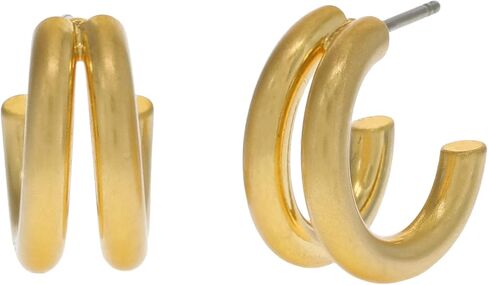 Madewell Split Mini Hoop Earrings Vintage Gold One Size in Saudi Arabia