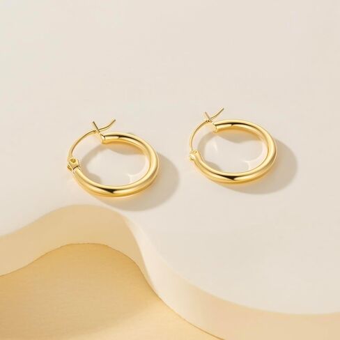 14K Gold Hoop Earrings, Huggie Hoop Earrings for Women, Mothers Day Valentines Anniversary Birthday Gifts for Wife, Jewelry Gift for Women Mom Girlfriend Girls Her Women Teen Girl Jewelry in Saudi Arabia