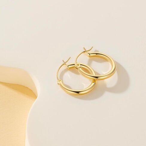 14K Gold Hoop Earrings, Huggie Hoop Earrings for Women, Mothers Day Valentines Anniversary Birthday Gifts for Wife, Jewelry Gift for Women Mom Girlfriend Girls Her Women Teen Girl Jewelry in Saudi Arabia