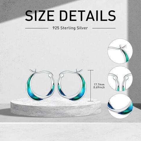 أقراط حلقية من الفضة الإسترلينية عيار 925 من موبيوس للنساء، مجوهرات متدرجة الألوان للفتيات، أقراط حلقية آمنة لا تسبب الحساسية هدية للزوجة، أفضل صديق، عيد ميلاد in Kuwait